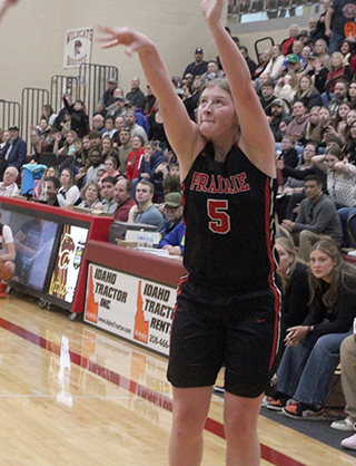 Hailey Hanson shoots for 3 against Butte County.