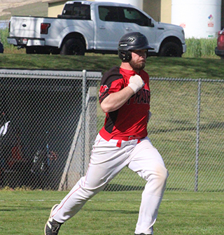 Jake Quintal with one of his 6 singles in the Troy doublehader.