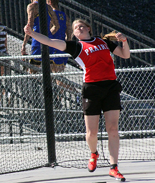 Sage Elven breaks her own school record in the discus at the Meet of Champions.
