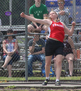 Sage Elven broke her own discus record on her first throw at Regionals.