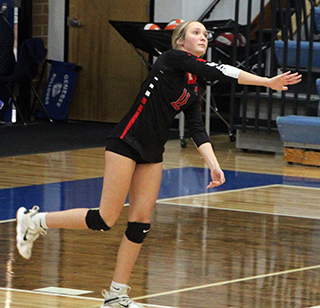 Kennedy Riener served outstandingly against Grangeville at the Genesee Tournament, serving for 21 of Prairie’s 65 points in the match.