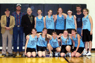 The Cottonwood Angels Hallissey Tournament team with their second place trophy.