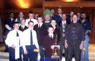 Summit's boys Hallissey team with their Sportsmanship award.
