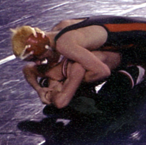 Tony Duman was in trouble here but managed to take both his opponents into the second period before losing.