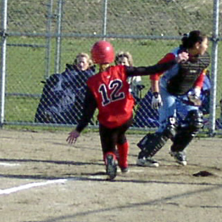 Ashley Schaeffer scores Prairie's first run against Lapwai.