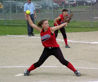 Kayla Holthaus was dominating on the mound last week allowing no hits for the week.