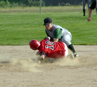 Shane Doyle steals second against Potlatch.