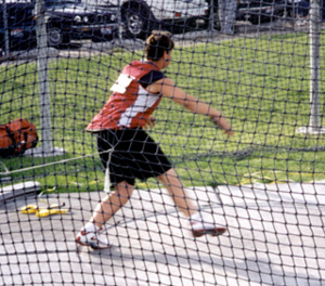 J.D. Riener competed in the discus at state.