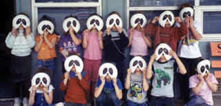 The Kindergarten Red Group with their masks.