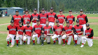 The Pirates with their third place trophy.