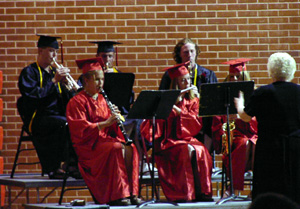 The senior band members played Eye of the Tiger.