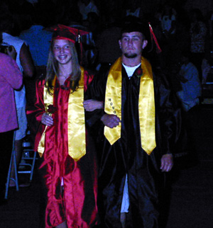 Whitney Schaeffer and a serious looking Shane Doyle during the Processional.
