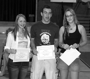Citizenship Award winners from left were Whitney Schaeffer, Kelby Wilson and Amanda Jackson.