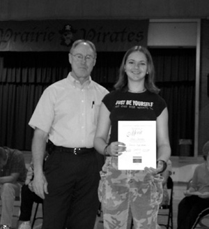 Dani Terhaar was award a Presidential Spirit of the Community award for her efforts in getting the drama club going.