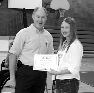 Whitney Schaeffer was awarded The Prize which is voted on by the entire student body.
