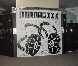 Some of the decorations for the fashion show.