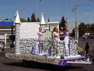 The Lewis County Fair Float was judged first among royalty entries.