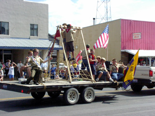 The Boy and Cub Scouts had a parade float.