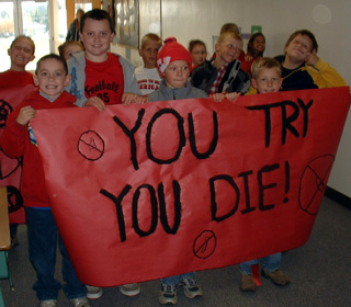 Another student banner.