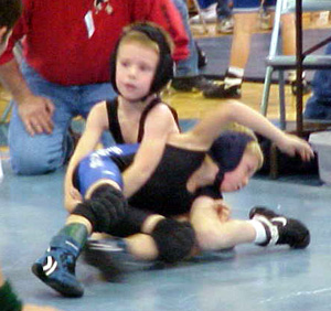 Brandon Anderson in wrestling action.