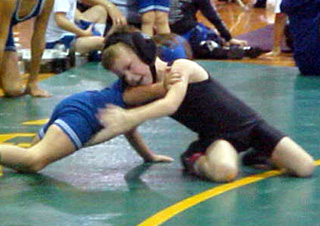 Brandon Anderson in wrestling action.