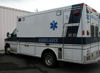 The new ambulance at St. Mary's Hospital.