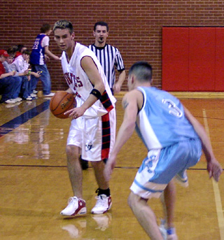 Mat Forsmann looks to drive past a Lapwai defender.