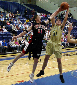 Corey Schaeffer goes after a rebound against Culdesac.