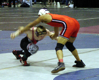 Shane shoots for a takedown.