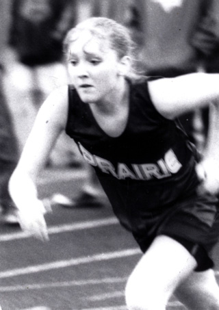 Kayla Lorentz runs a race.