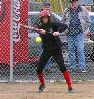 Tiffany Schaeffer brought in a run from third with this bunt.