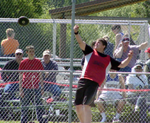 J.D. Riener takes second and sets a personal record in the discus.