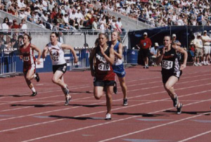 Nicole Nida leading the field in the 100.