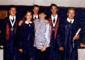 The graduates with principal Annette Wemhoff.