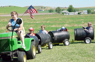 Youngsters enjoy the new train ride.