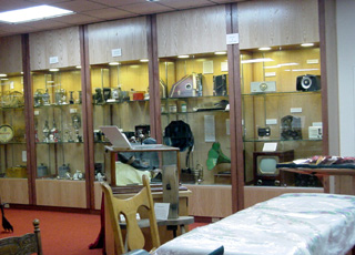 Some of the 9 new display cases built with a Lewis & Clark grant.