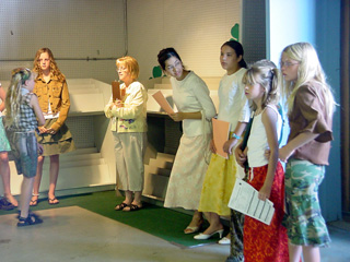 4-H Ready, Set, Sew Models await their turn with the judges Monday morning.