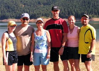 Jim May, SMHC Foundation Development Director, practices his golf swing.