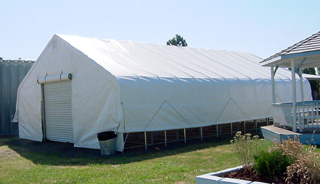 New at the Fairgrounds is this tent barn with extra sheep pens for the extra sheep projects.