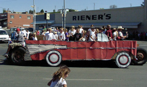 One of the 4-H Club entries had a lowboy made up like a 57 Chevy.