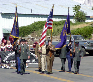 The Color Guard leads the parade.