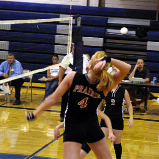 Natalie Arnzen winds up for a spike at Grangeville.