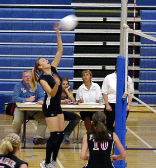 Bridget Enneking scores a kill against Genesee.