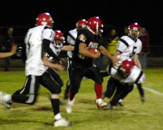 Danny Riener tries to get away from Deary defenders.