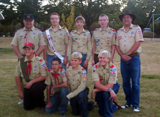The Boy Scouts after receiving their badges.