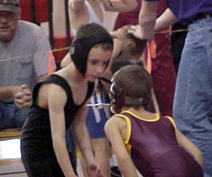 Kyle Tillinghast faces off with his opponent.