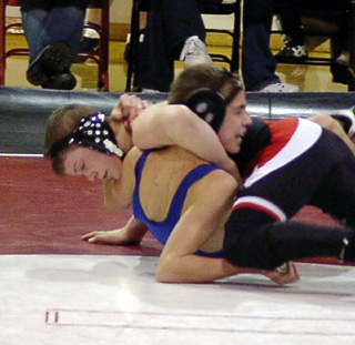 James Jackson scores a takedown.