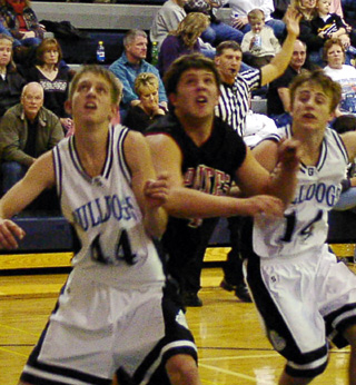 J.D. Riener battles for a rebound.