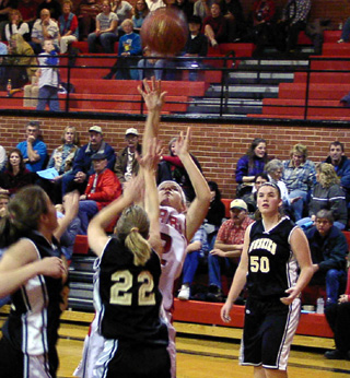 Ashley Jackson puts up a lay-up after posting up on the low block.