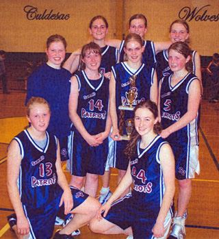 The Summit girls with the championship trophy from the Culdesac Tournament.